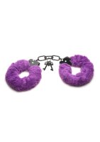 XR Brands faux fur handcuffs purple