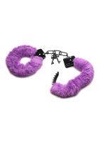 XR Brands faux fur handcuffs purple