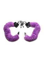 XR Brands faux fur handcuffs purple