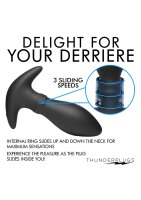 Thunder Plugs Rim Slide Sliding Ring Silicone Butt Plug Black