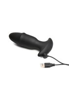 Thunder Plugs Butt Slider Sliding Ring Silicone Missile Plug Black