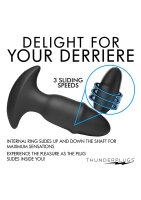 Thunder Plugs Butt Slider Sliding Ring Silicone Missile Plug Black