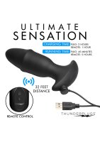 Thunder Plugs Butt Slider Sliding Ring Silicone Missile Plug Black