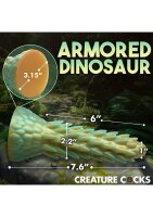 XR Brands Stegosaurus-Kaktus-Reptil Silikon Dildo gr&uuml;n