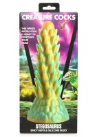 XR Brands Stegosaurus-Kaktus-Reptil Silikon Dildo gr&uuml;n