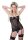 2PC Garter Dress and String Black S/M - L/XL