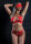 3PC Bra, Panty and Blindfold Red S/M - L/XL
