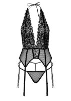 Cami Garter and String Black S/M - L/XL