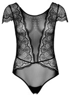 Floral Lace and Mesh Teddy  Black S/M - L/XL