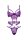 Heart Lace Teddy with Jewel Purple S/M - L/XL