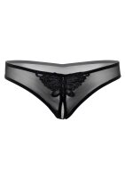 Indra crotchless beaded thong Black S/M - L/XL