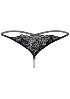 Pearl beaded g-string  Black S/M - L/XL