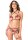 Roses Bra and Crotchless Panty Black S/M