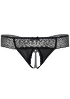 Roxanne crotchless string Black S/M - L/XL