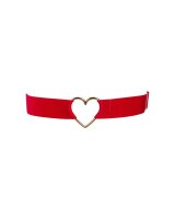 Obsessive Elianes garter with decorative heart detail red, gold S-L