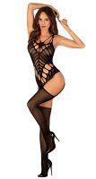 Obessive Ouvert Netz-Catsuit mit Cut-Outs schwarz S-L