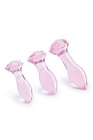 Dream Toys Rosen Glas Analplugs Training Set rosa