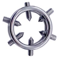 MenSteel Cock Rings with 6 Spikes Small