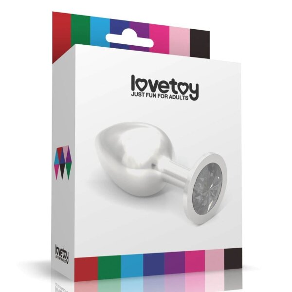 Lovetoy Analplug Metall schwarzer Kristall L