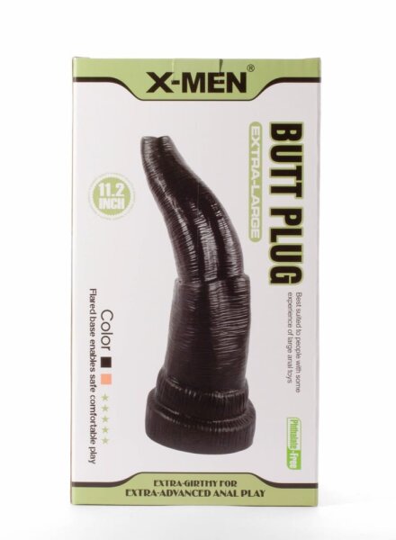 X-MEN Extra Gro&szlig;er Anal Plug Schwarz 9 cm