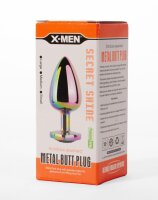 X-MEN Secret Shine Metal Anal Plug Rainbow Heart L