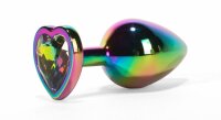 X-MEN Secret Shine Metal Anal Plug Rainbow Heart L