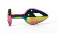 X-MEN Secret Shine Metal Anal Plug Rainbow Heart L