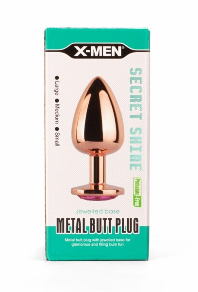 X-MEN Secret Shade Metal Anal Plug Rose L