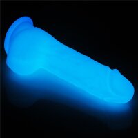 Lovetoy Lumino Play silicone dildo bright blue 19,3 cm