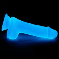 Lovetoy Lumino Play silicone dildo bright blue 19,3 cm