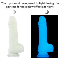 Lovetoy Lumino Play silicone dildo bright blue 19,3 cm