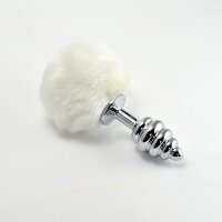 Lovetoy Spiral Pompom Metal Plug White