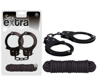 Sex Extra - Metal Cuffs & Love Rope Black