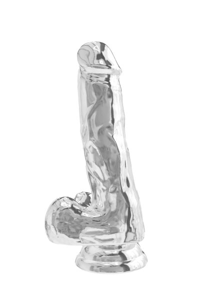 Clear Dildo w. Balls 6 inch - 16 cm