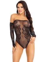 Leg Avenue Off the shoulder teddy black O/S
