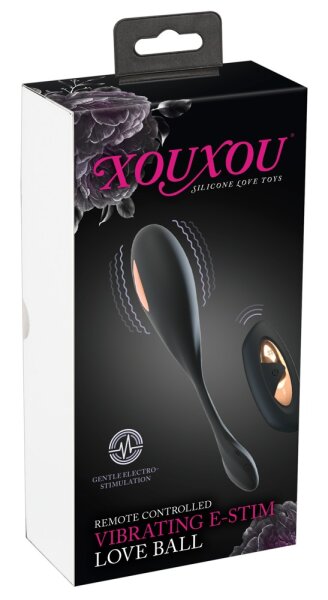 XOUXOU E-Stim Reizstrom Vibro Ei mit Fernsteuerung schwarz