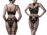 GREY VELVET 2-piece erotic set S - XL
