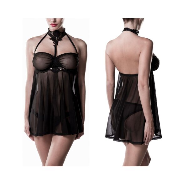 GREY VELVET 2-piece set (negligee half-length, panties) S-M