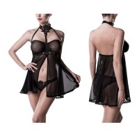 GREY VELVET 2-piece set (negligee, panty) S/M - XXL/3XL