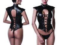 GREY VELVET 2-teiliges Corsagen-Kunstleder-Set S - XL