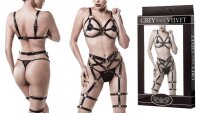 GREY VELVET 3-piece erotic set S/M - L/XL