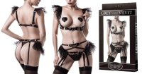 GREY VELVET 4-piece erotic set S/M - L/XL