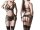 GREY VELVET 4-piece suspender set XS/S Black