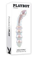 Playboy Juwel Doppelseitiger Glasdildo transparent
