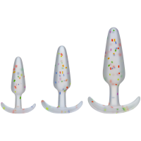 Doc Johnson Pride Anal Trainer Set transparent mit Konfetti