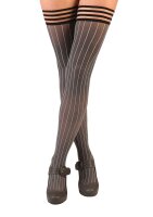Kixies Annabelle hold-up stockings striped gray S