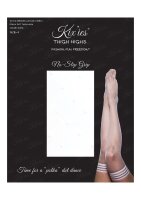 Kixies Brooke Leanne halterlose Str&uuml;mpfe transparent gepunktet wei&szlig; S - XL