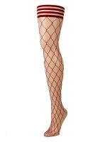 Kixies Claudia hold-up stockings large net pattern red S