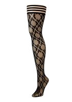 Kixies Elle hold-up stockings diamond pattern black S