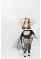 Kixies Lindsay halterlose Beinstulpen gemustert schwarz S - XL